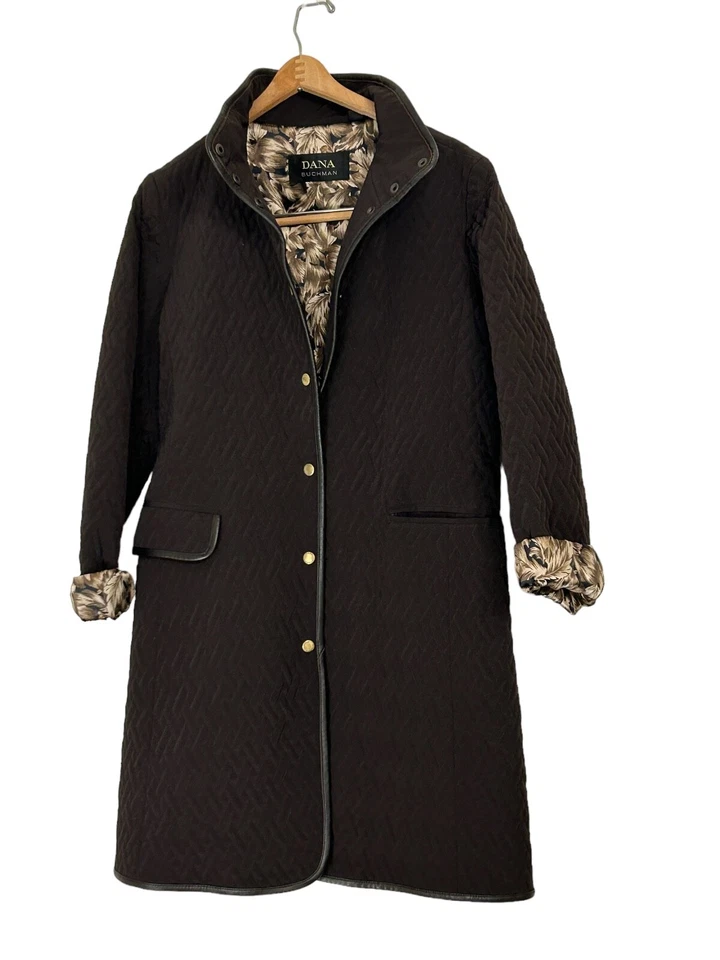 Chaqueta acolchada forrada para mujer Dana Buchman talla pequeña Foto 4 de 4