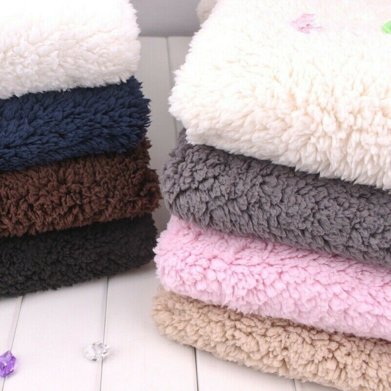 Faux Sherpa Fleece Fabric Thick Thermal Blanket Coat Jacket Lining Material  | eBay