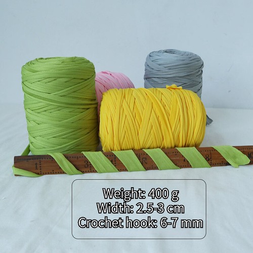 130yards/roll Cotton T-Shirt Yarn DIY Fettuccini Zpagetti Sew Knit Crochet Yarn - Picture 5 of 34