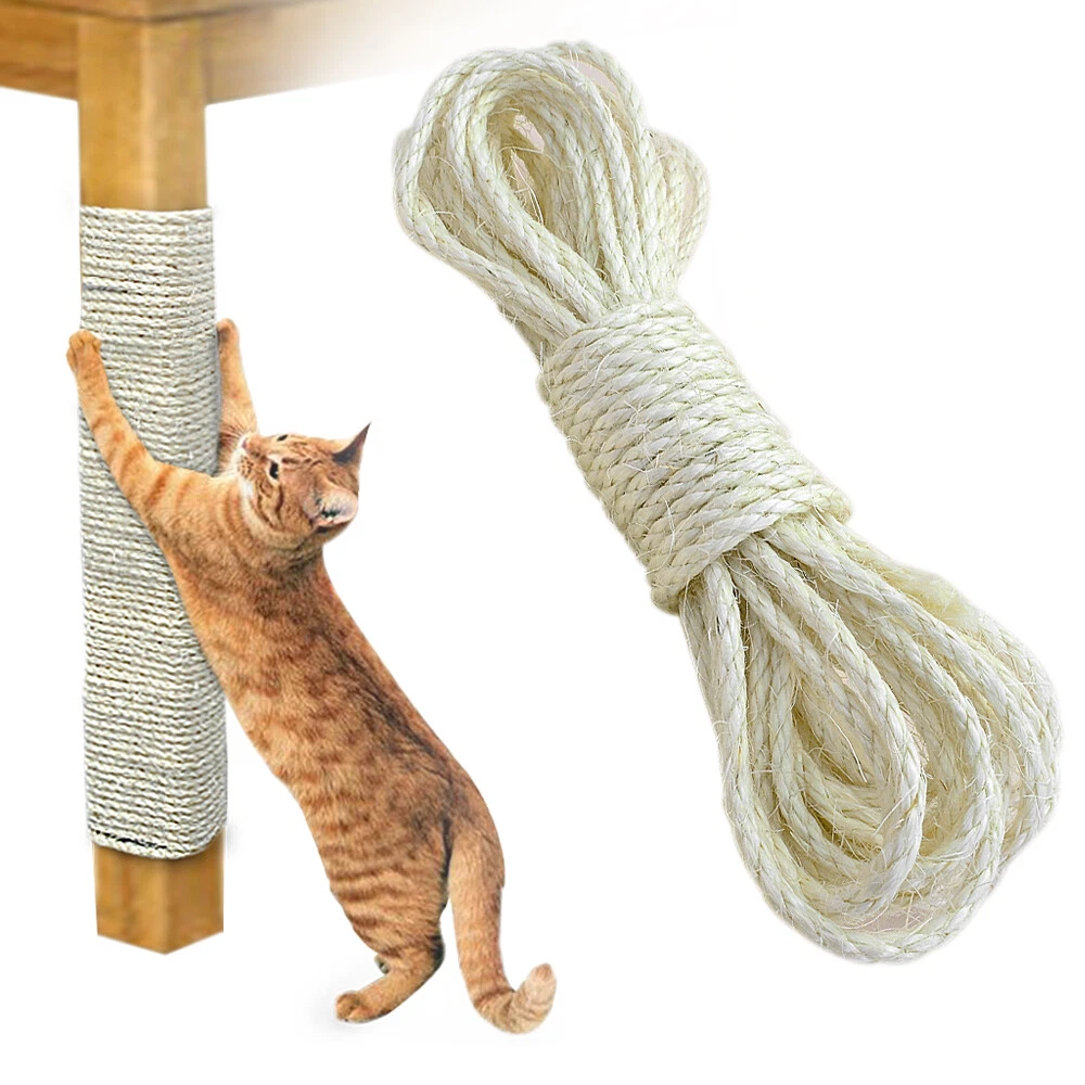 Natural Sisal Rope Heavy Duty Cat Scratcher Replacement Twine for Cat  Scratching Post DIY Crafts Gardening-Green,L 