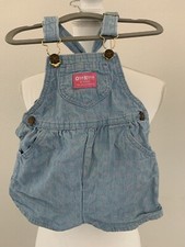 Oshkosh B'gosh Vestbak Baby Girl Vintage Bib Bubble Romper Jumper Overalls 24