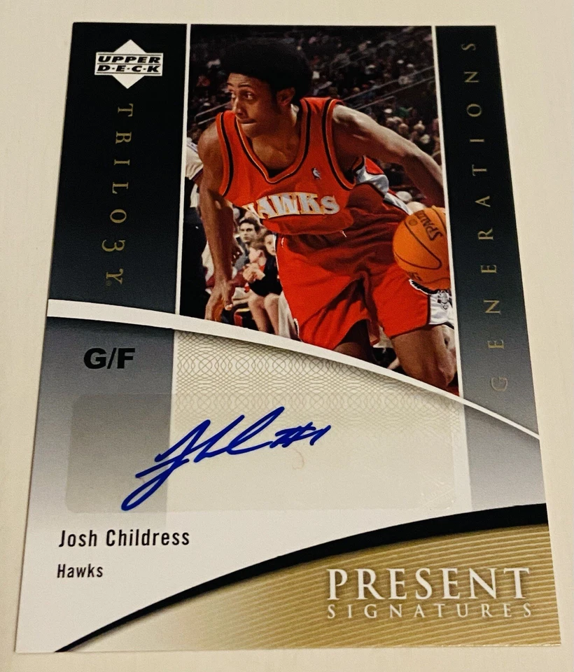 Josh Childress 2006-07 Upper Deck Trilogy Present Signatures Auto, Hawks 🏀🔥✍️ Foto 2 de 3