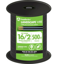 500 Ft. 16/2 Black Stranded CU Low-Voltage Landscape Lighting Wire Outdoor NEW