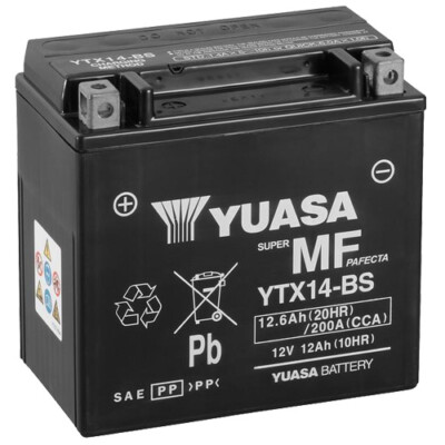 Batterie für Hyosung GT 650 Naked KM4MP51A 2005 YUASA YTX14-BS AGM geschlossen