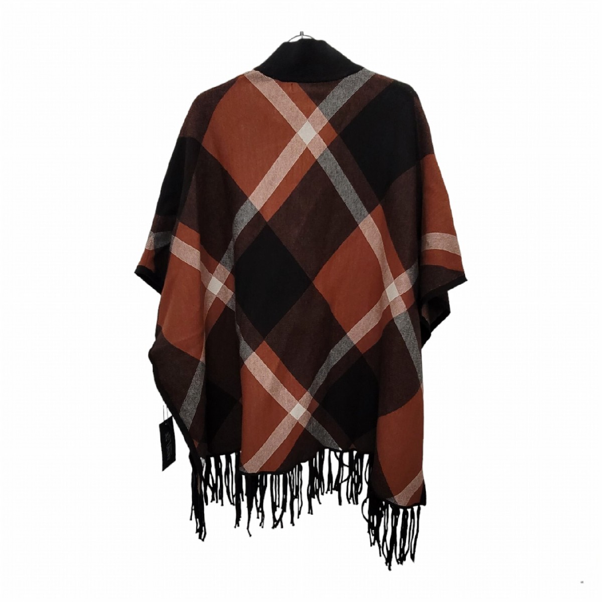 RACHEL ZOE Xadrez Feminino Zíper Completo FRINGE PONCHO Tamanho G/XL ITEM É  NOVO COM ETIQUETAS