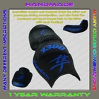 Unique Custom Seat COVER (Black+Blue) Suzuki Hayabusa 99-07 (1 Gen) 3 pillow