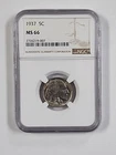 1937 5C Buffalo Nickel MS66