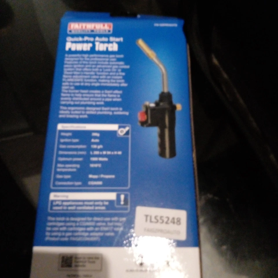 Quick Pro Power Torch By Faithful Auto Start Brand New In Box - Image 3 of 4