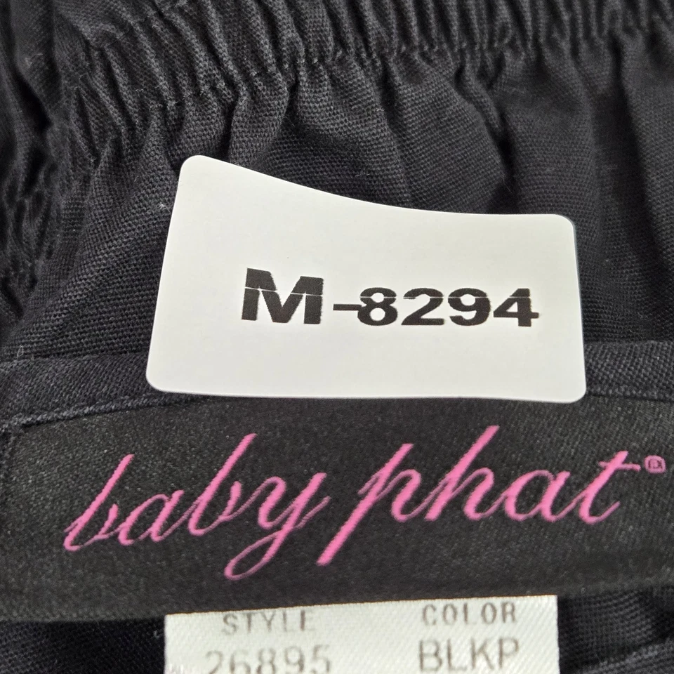 Baby Phat Women Scrub Top L Black Bling It On! Shaped Square Neck  Studded - Image 2 of 4