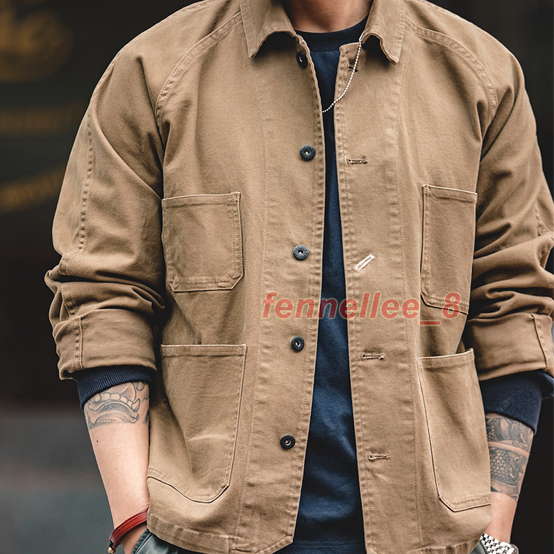French vintage work jacket カバーオール VINTAGE French Worker Work CHORE Jackets - Royal/Cobalt Blue
