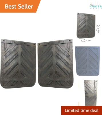 Black Rubber Mud Flaps 24x30 Heavy Duty for Semi Trucks Trailers Set of 2