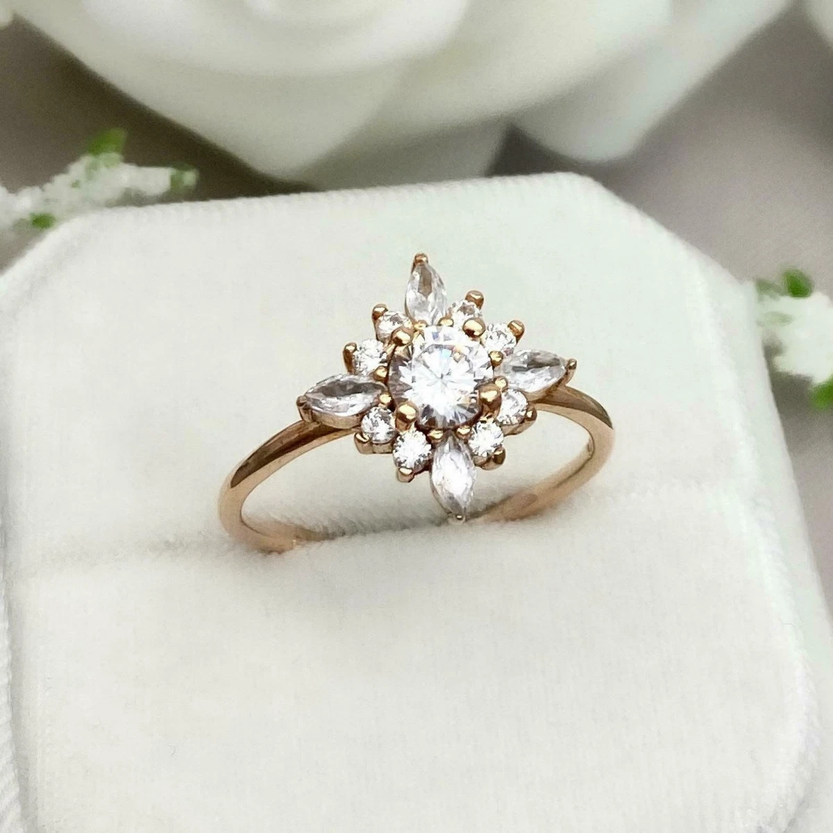 Sunburst engagement hotsell ring