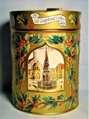 LAMBERTZ Aachen GERMAN COOKIE TIN w/ Music Box - Plays ''JINGLE BELL ROCK''