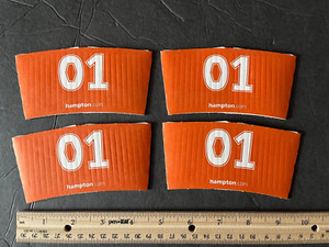 DUKES OF HAZZARD * GENERAL LEE "01" HOT BEVERAGE SLEEVES (x4) NEW OLD STOCK