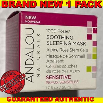 Andalou 1000 Roses Sensitive Soothing Sleeping Mask Sensitive 1.7 Fluid Oz NEW