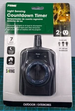 Prime Light Sensing Countdown Timer 7 On/Off Settings Energy Saving TNOCD002