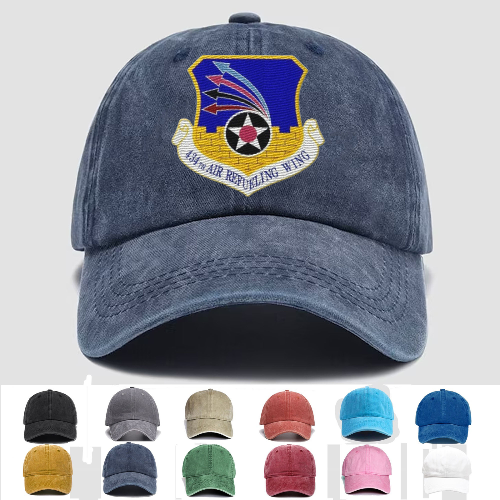 Custom Embroidered Hat 434th Air Refueling Wing, Veteran Cap, Trucker Hat, Gift