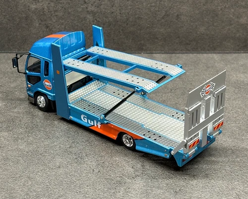 GCD 1:64 Blue Gulf Fuso Fighter Mk2 Double Deck Tow Model Diecast Metal Car - Picture 8 of 15