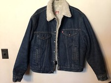Vtg Levi  s San Francisco Denim Trucker Jacket Sherpa Lined 44R USA Made 80  s e