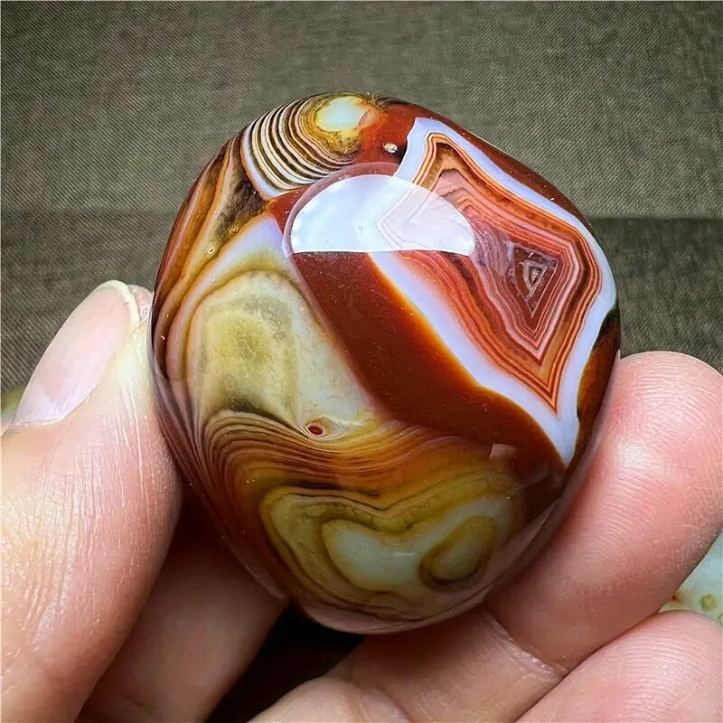 1 PCS Natural Polished Agate Stone Rock Ornament Family Unique
