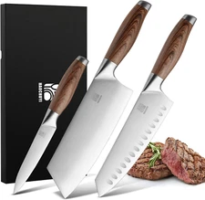 3-Piece Professional Chef Knife Set - Ultra-Sharp Kitchen Knives with Ergonomic 