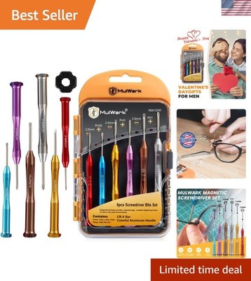 Ergonomic 6-Piece Magnetic Screwdriver Set for Eyeglass & Electronics Repair