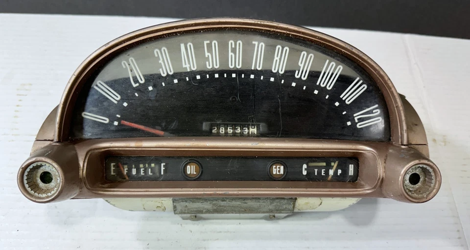 Ford Victoria Fairlane 1955 tablero cuadro de instrumentos medidores velocímetro conjunto Foto 2 de 4