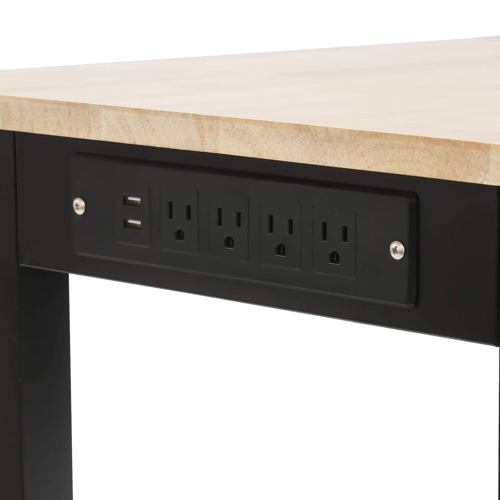 Max 2000 lbs Adjustable Height Workbench W/Power Outlets Heavy-Duty Work Table