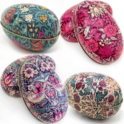 4 GROSSE KUNSTHANDWERK WILLIAM MORRIS BLUMEN OSTEREI BLECHDOSE Dekoration Geschenk