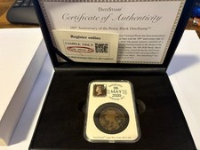 180yr anniversary of the penny black stamp and coin