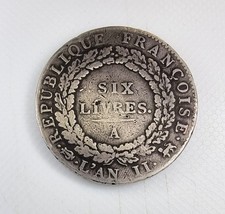 6 livres au Génie FRANCOISE An II 1793A sans 