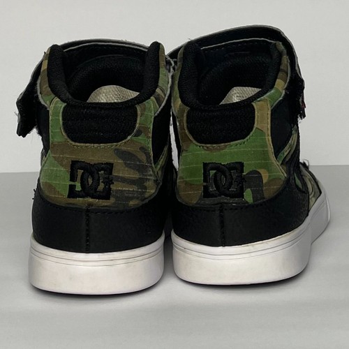 DC Kinder High Top EV Skateschuhe schwarz Camouflage Größe 1,0 Riemen elastische Schnürsenkel - Bild 3 von 8