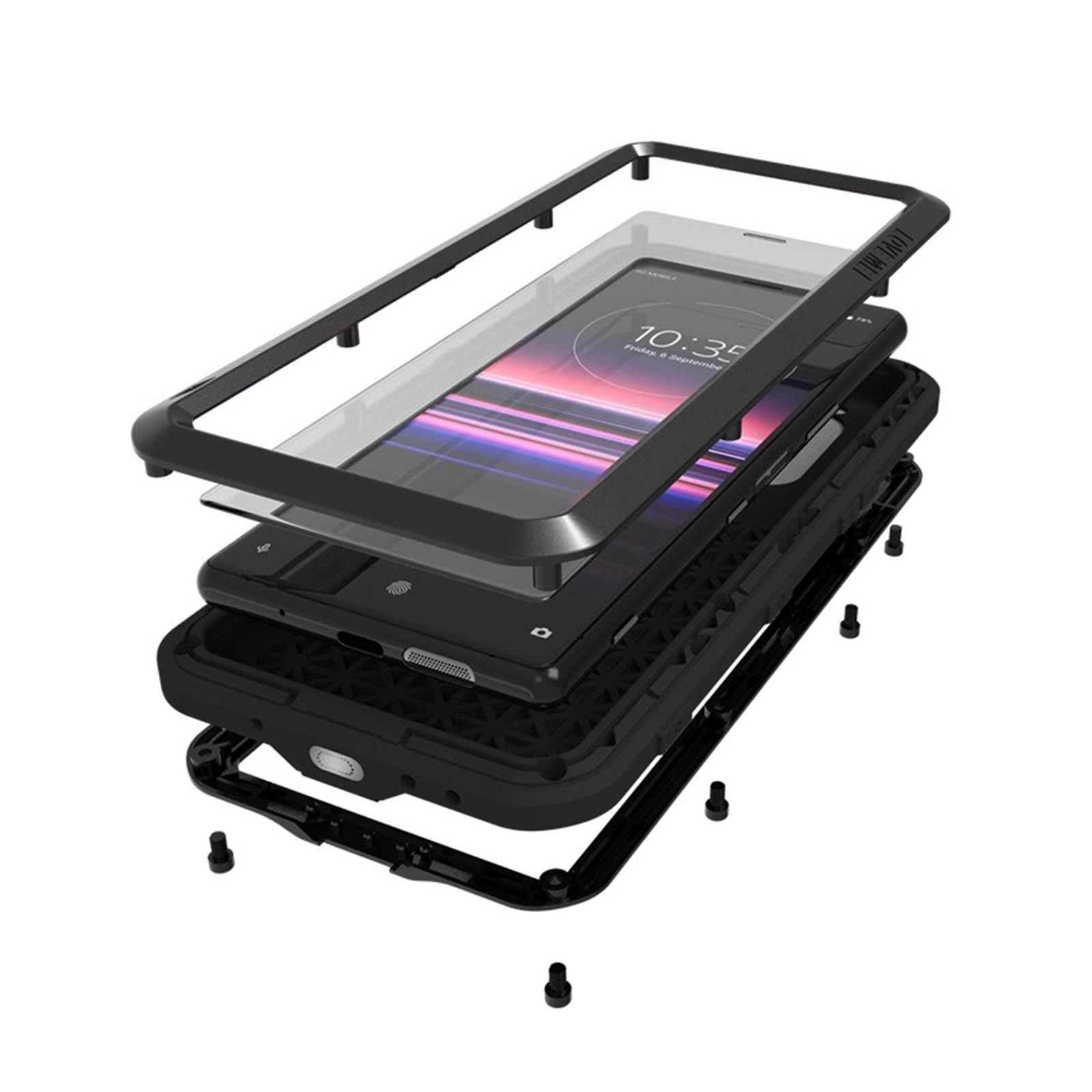 Coque Sony Xperia 5 antichoc Love Mei Powerful évite la casse d'écran sous la pluie