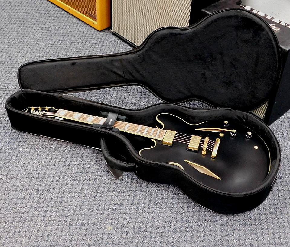 2022 Epiphone Emily Wolfe Sheraton Stealth Semi-Hollow Electric Guitar w/Case!!!