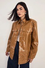 Nastygal Camel Shirt Womens Daywear Shirts