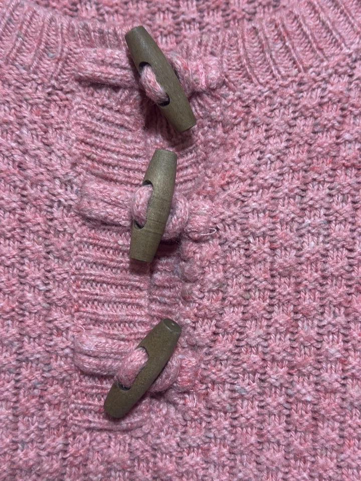 Ruffhewn женщин розового цвета свитер Sz 2 X Barrell кнопка шеи - Изображение 2 из 4