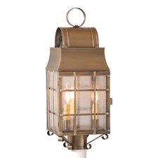 Irvin's Country Tinware Washington Post Lantern in Weathered Brass