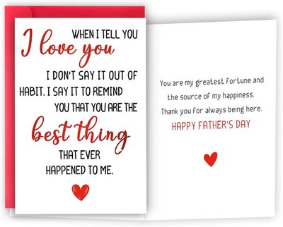 Fathers Day Card Gifts from Wife, Father's Day Card Gifts for Husband Boyfriend,