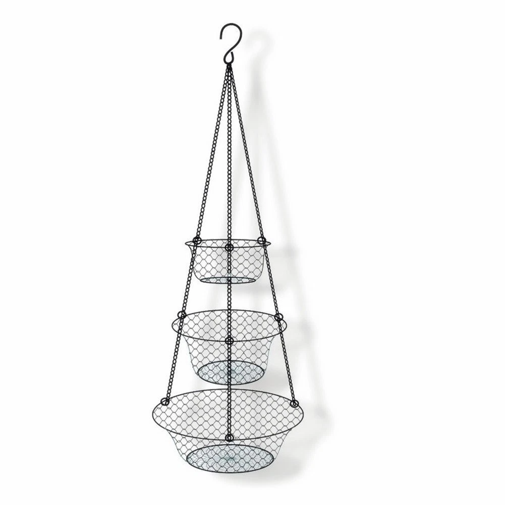 3-Tier Hanging Basket, Storage Organizer for Fruits,Vegetables, Accessory, pe...