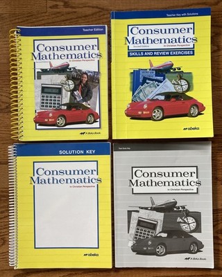 Abeka Consumer Mathematics Christian Perspective Teacher Edition and Answer Keys