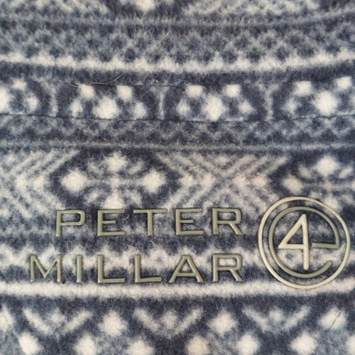 Suéter Pullover Peter Millar Warmth 1/4 Cremallera Polar L Azul Fair Isle Copo de Nieve - Imagen 12 de 15
