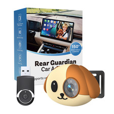 2-in-1 Baby Car Cam Wireless Carplay Adapter,1080 HD Rear Seat Monitor Display