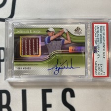 Tiger Woods 2012 SP Authentic Golf Limited Auto And Swatches /100 PSA 6 10 Auto