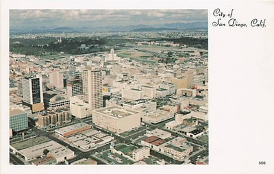 Postcard CA: Aerial View Downtown City of San Diego, California