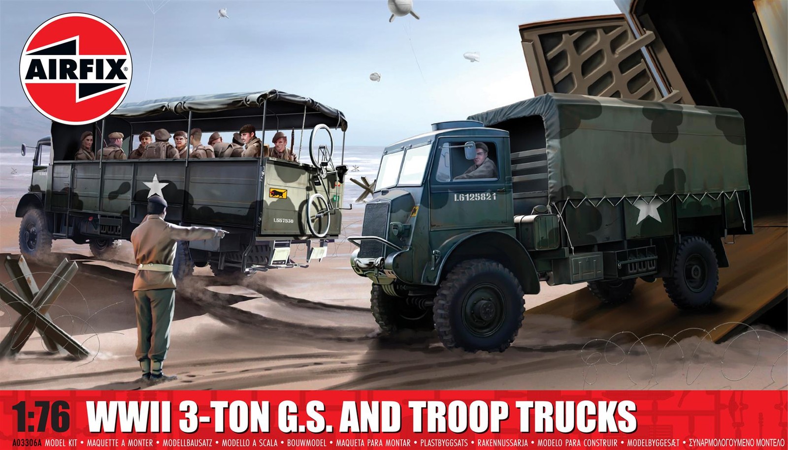 Airfix 1/76 Military Vehicles WWII 3-Ton General Service Troop Trucks Model Kits - Image 5