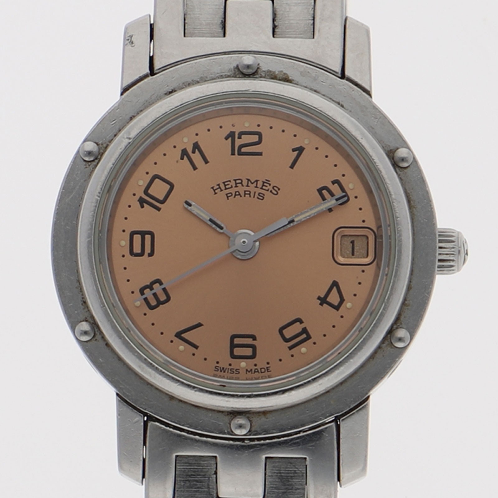 Auth HERMES Clipper Cl4.210 Women's Quartz SS 267807