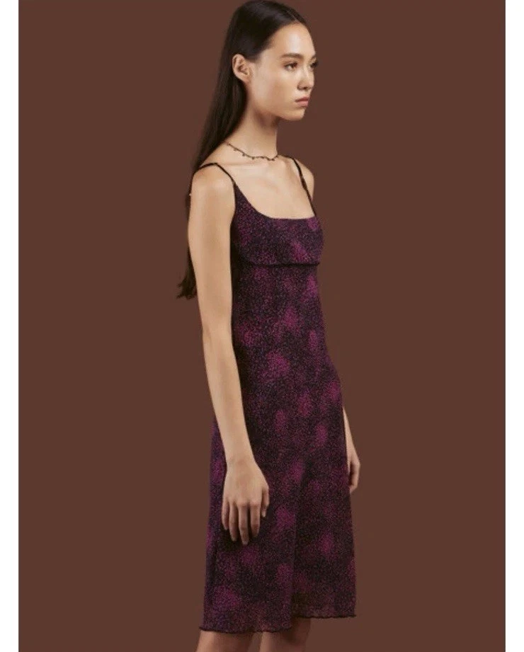 Vestido sin Mangas UNIF Para Mujer Amanecer Talla XL Rosa Púrpura Negro Ditsy Floral Foto 3 de 4