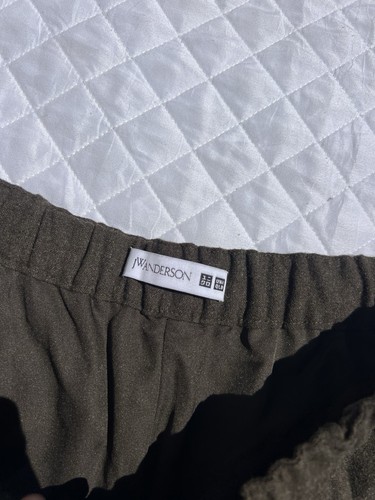 UNIQLO x JW Anderson Womens Relaxed Drawstring Wide-Leg Fit Pants Olive Sz Large - Picture 4 of 6