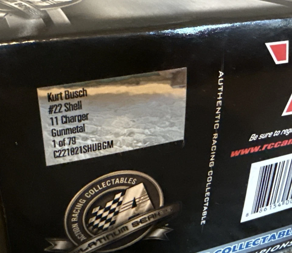 RARE! 1 of 79 2011 Kurt Busch #22 Shell Pennzoil Gun Metal 1/24 NASCAR Diecast - Image 4 of 4