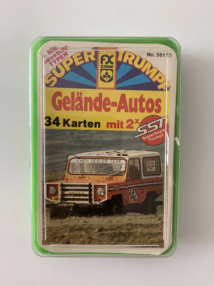 Schönes vintage Quartett GELÄNDE-AUTOS Nr: 58110 von 1977, F.X.Schmid SST - Bild 2 von 4